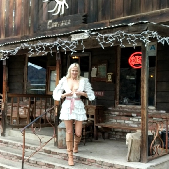 Revolve Atoir couture ruffle puff sleeve lux dress - Picture 2 of 7